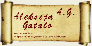 Aleksija Gatalo vizit kartica